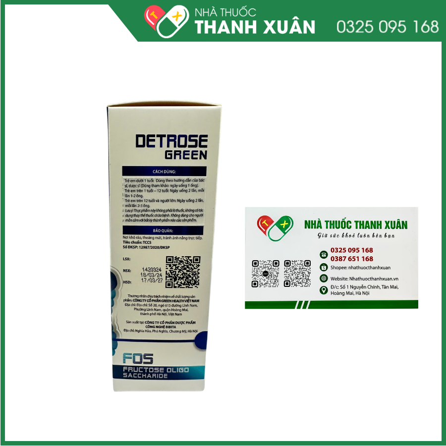 DETROSE Green Điều hòa nhu động, tăng cường chức năng đại tràng